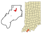 Spencer County Indiana Incorporated and Unincorporated areas Santa Claus Highlighted